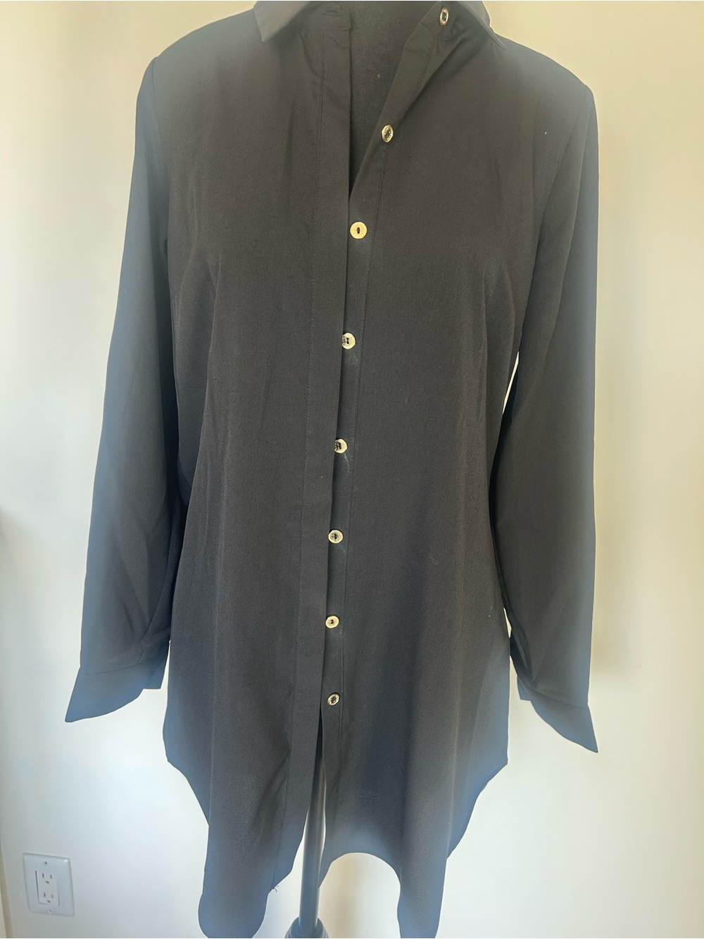 Black Long Sleeve Button-Up Classic